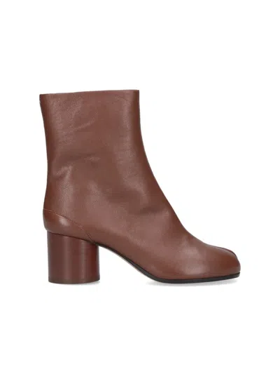 Maison Margiela Tabi 60 Nappa Leather Ankle Boots In Brown