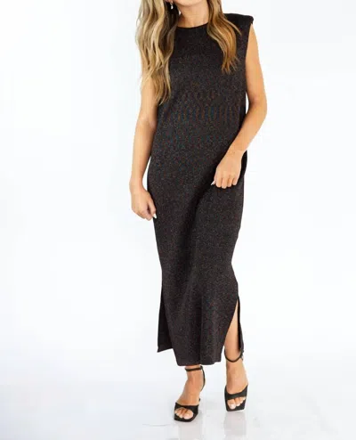 Lanhtropy Glitter Knitted Dress In Black