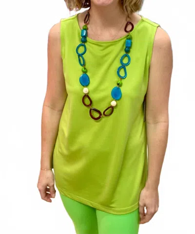 Multiples Basic Cooling Tank Top In Kiwi In Green