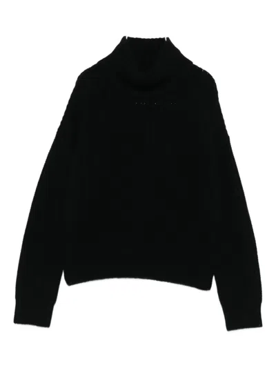 Lisa Yang Turtleneck Ribbed Jumper In Black