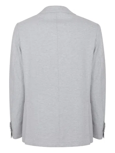 Eleventy Front Pockets Notch Lapel Blazer In Gray