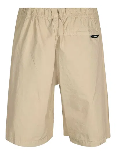 Msgm Cotton Bermuda Shorts In Neutral