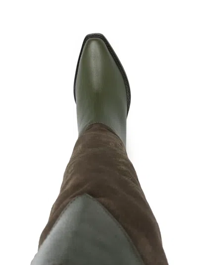 Johanna Ortiz Edge Of The World Western Suede Boots In Green