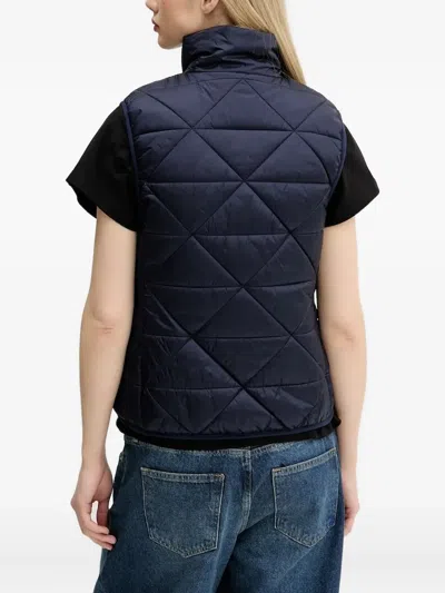 Hugo Boss Quilted Diamond-pattern Vest In Blue