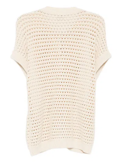 Varley Sidra Oversized Pointelle-knit Cardigan Sweater Vest In White