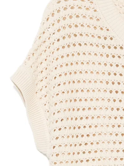 Varley Sidra Oversized Pointelle-knit Cardigan Sweater Vest In White