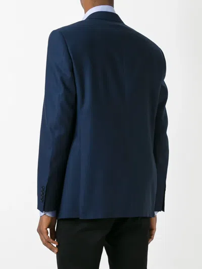Canali Two Button Blazer In Blue