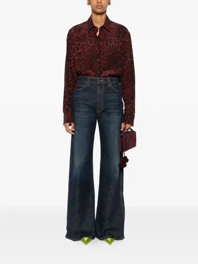 Stella Mccartney Leopard-print Buttoned Shirt In Red