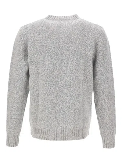 Eleventy Geometric-pattern Wool Sweater In Gray