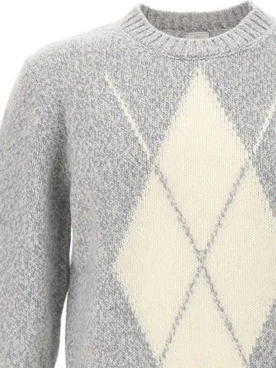 Eleventy Geometric-pattern Wool Sweater In Gray