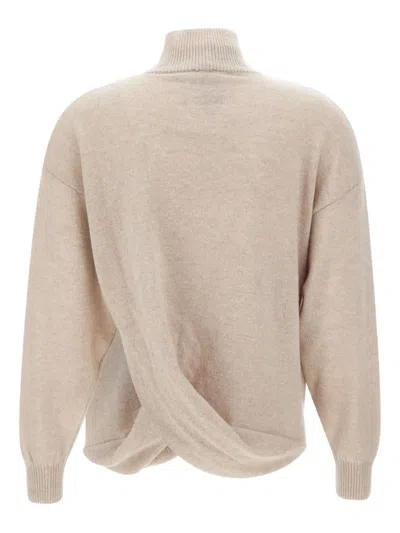 Marella Stand Collar Sweater In White