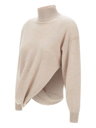 Marella Stand Collar Sweater In White