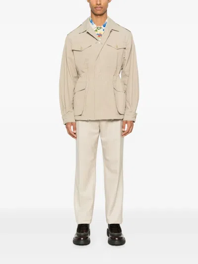 Fursac Drawstring Jacket In Neutral