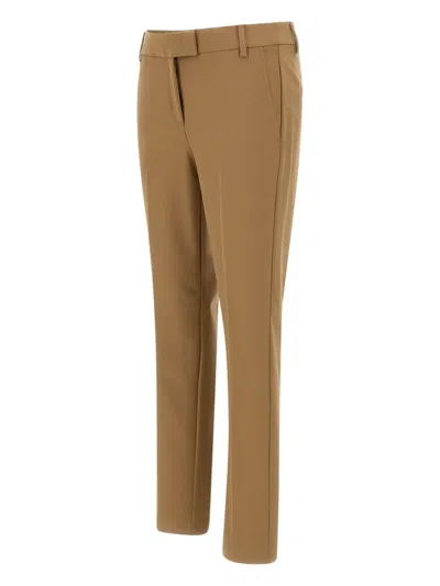 Marella Belt Loop Casual Pants In Brown