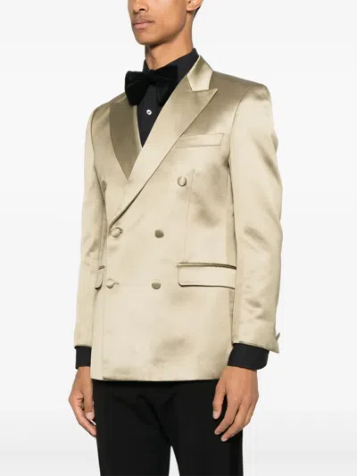 Fursac Double-breasted Blazer In Neutral