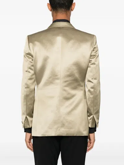 Fursac Double-breasted Blazer In Neutral