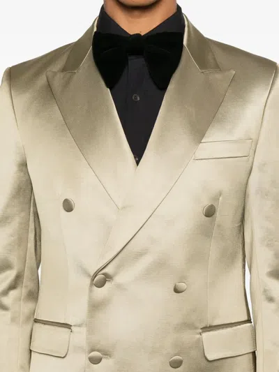 Fursac Double-breasted Blazer In Neutral