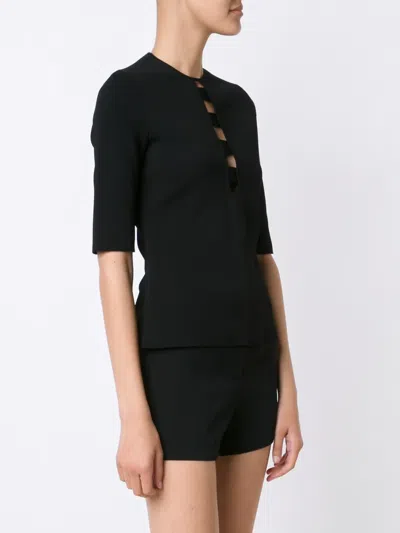 David Koma Cut Out Panel Top In Black
