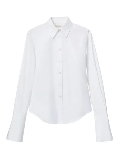 Lafayette 148 Organic Cotton Poplin Tailored Shirt In White