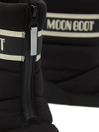 Moon Boot Park Strap Zip-front Quilted Boots In Black