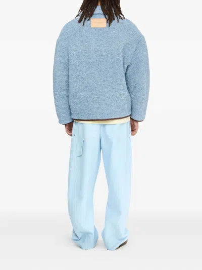 Jw Anderson Textured Zip-front Jacket In Blue