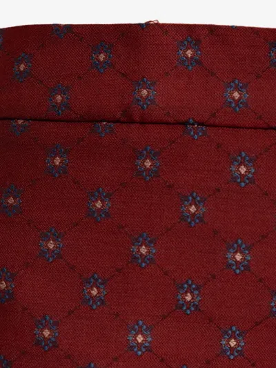 Etro Jacquard-pattern Flared Trousers In Red