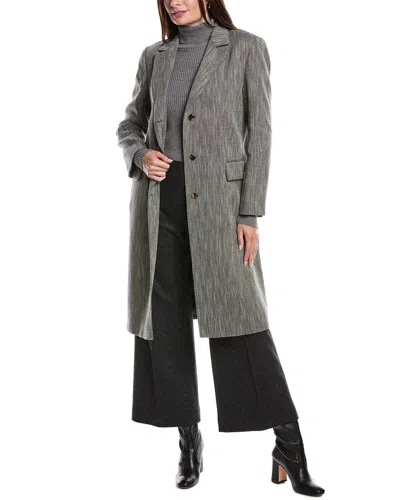 Lafayette 148 New York Linen & Wool-blend Coat In Gray