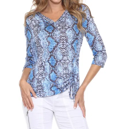 Carine Carlie Top In Cobalt Scales In Multi