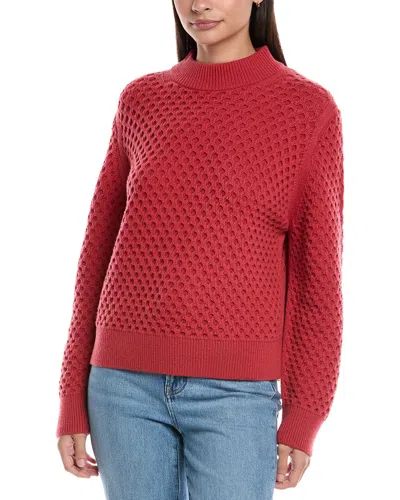 Lafayette 148 Textured Stitch Wool & Cashmere-blend Sweater In Red