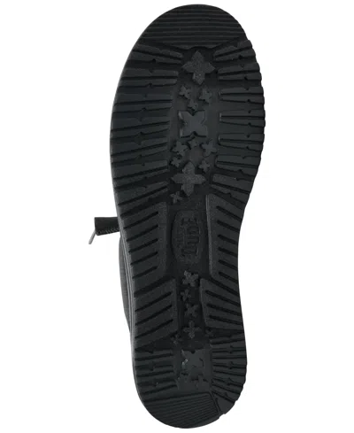 Hey Dude Men's Wally Stretch Canvas Slip-on Casual Moccasin Sneakers From Finish Line In Black