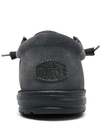 Hey Dude Men's Wally Stretch Canvas Slip-on Casual Moccasin Sneakers From Finish Line In Black