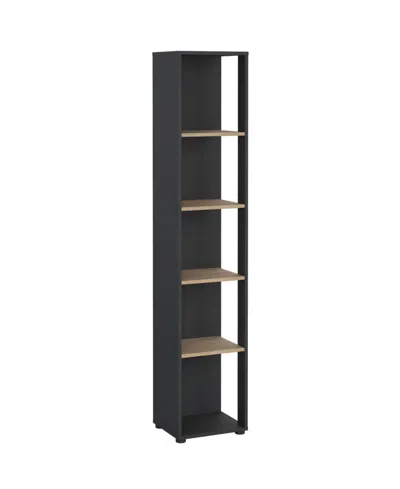 Tvilum Sign Open Narrow 5 Shelf Boockase, Matte Grey/jackson Hickory