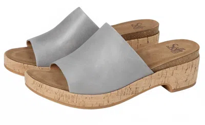 Söfft Cass Platform Slide Sandal In Blue