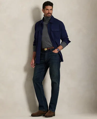 Polo Ralph Lauren Men's Double-knit Camp Shirt In Blue