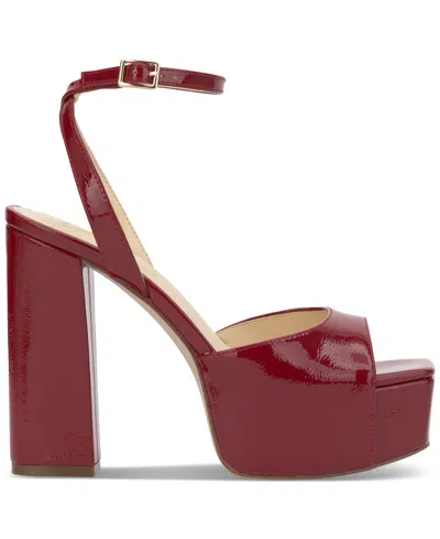 Jessica Simpson Women's Lirio Two-piece Platform High-heel Dress Sandals In Burgundy