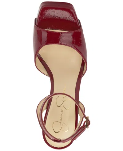 Jessica Simpson Women's Lirio Two-piece Platform High-heel Dress Sandals In Burgundy