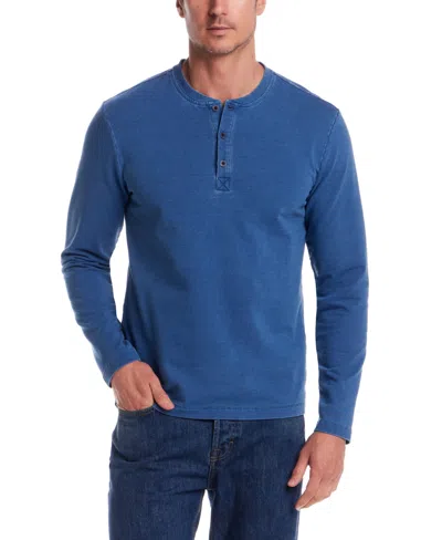 Weatherproof Vintage Men's Long Sleeve Indigo Henley In Blue