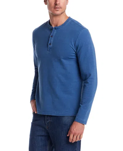 Weatherproof Vintage Men's Long Sleeve Indigo Henley In Blue