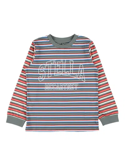 Stella Mccartney Multicolor T-shirt For Boy With Logo In Green