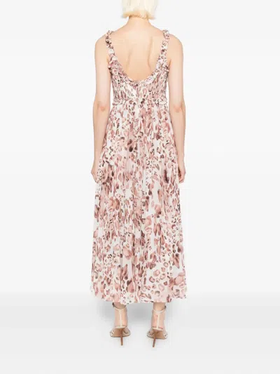 Needle & Thread Leopard Chiffon Smocked Cami Ankle Gown In Neutral