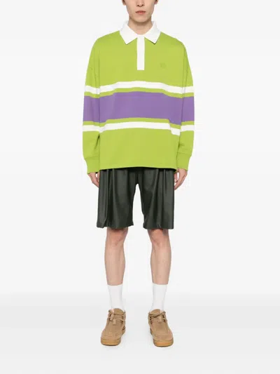 Loewe Striped Polo Shirt In Green