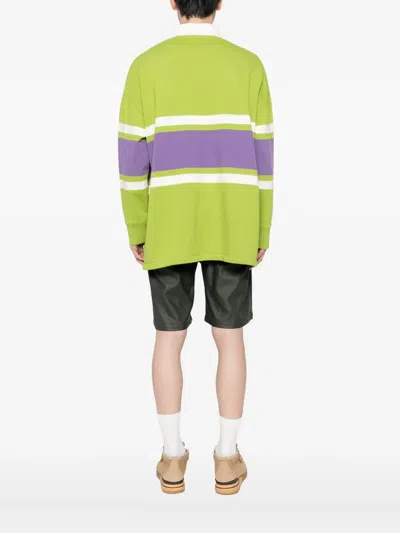 Loewe Striped Polo Shirt In Green
