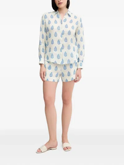 Mc2 Saint Barth Brigitte Shirt Paisley Pattern In White