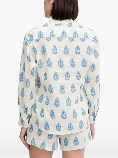 Mc2 Saint Barth Brigitte Shirt Paisley Pattern In White