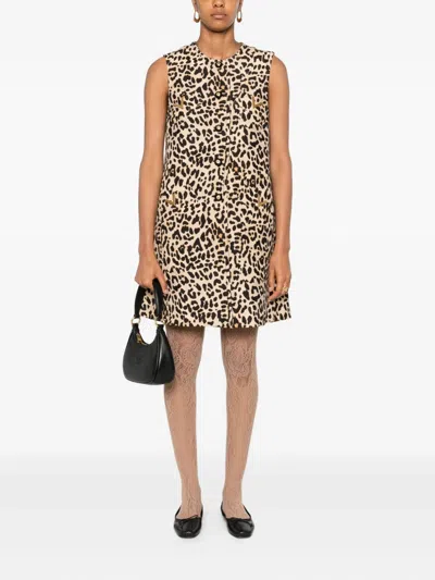 Valentino Womens Animalier Leopard-print Long Wool And Silk-blend Gilet In Animal Print