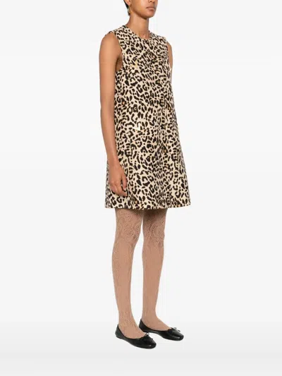 Valentino Womens Animalier Leopard-print Long Wool And Silk-blend Gilet In Animal Print