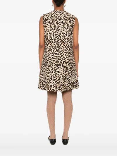 Valentino Womens Animalier Leopard-print Long Wool And Silk-blend Gilet In Animal Print