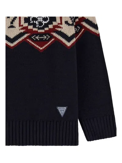 Guess Pattern Sweater In Blue
