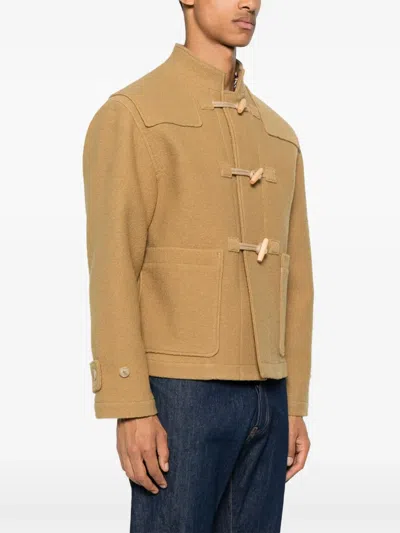 Fursac Wool Duffle Jacket In Brown