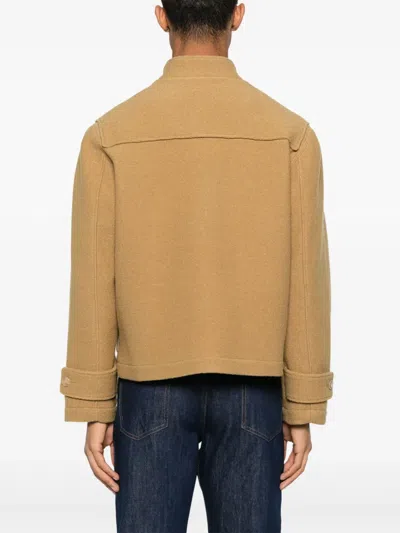 Fursac Wool Duffle Jacket In Brown